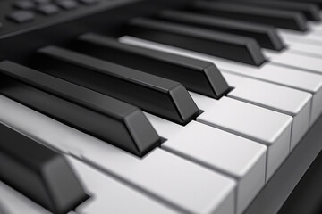 close up of a piano keyboard