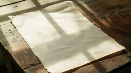 Sheet of paper on desk