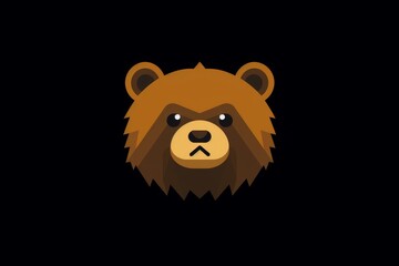 Obraz premium Art of a bear face, minimalistic and cute