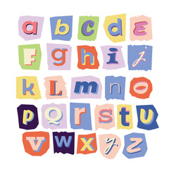 Flat Textured Alphabet Cutout 