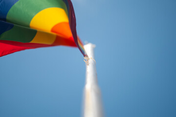 june 22, 2024 Lisbon LGBTI flags in Commerce Square Arrail pride festival 