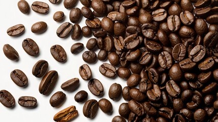 Obraz premium Image of coffee beans fall