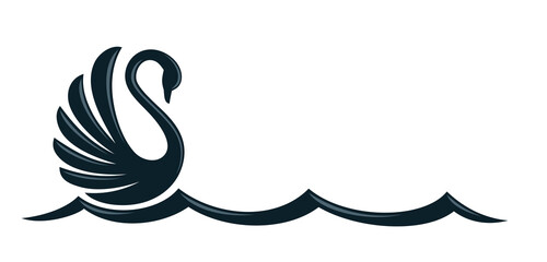 The symbol of blue swan with wave.  © designer_an