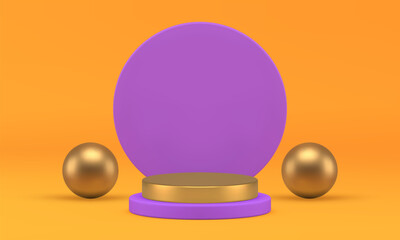 Luxury 3d cylinder podium display mock up for product presentation realistic vector illustration