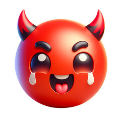 3d smiley devil face emoji icon. Realistic 3d high quality isolated render