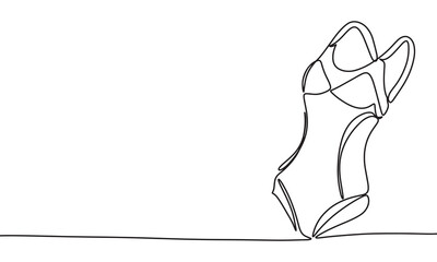 Swimsuit one line continuous. Line art Swimsuit . Hand drawn vector art.