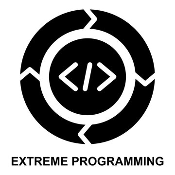 extreme programming, sdlc, programming, coding, software development, agile solid glyph icon