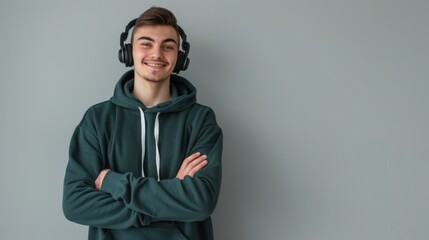 Obraz premium The man in green hoodie