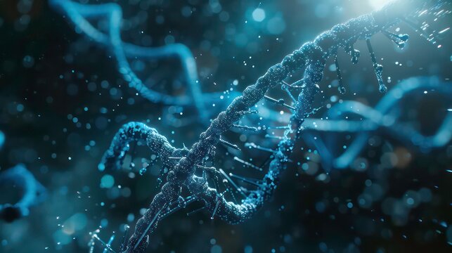Advancements in biotechnology and bioengineering involve DNA synthesis replication modification and mutation processes Copy space image Place for adding text or design