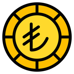 lira, coin, currency, money, cash Icon