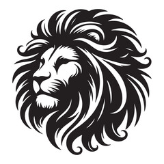 Obraz premium Lion head vector image front view on whit background.
