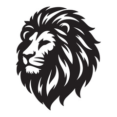 Fototapeta premium Lion head vector image front view on whit background.
