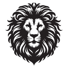 Fototapeta premium Lion head vector image front view on whit background.