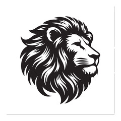 Obraz premium Lion head vector image front view on whit background.