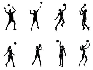 volleyball player. volleyball athlete silhouettes