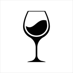 Wine glass icon isolated on white background.