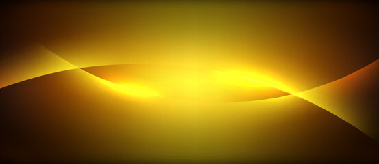 Neon glowing circle rays, light round lines in the dark, planet style neon wave lines. Energetic electric concept design for wallpaper, banner, background