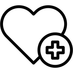 Fototapeta premium Heart, cardiology, healthcare, medical sign, health clinic Icon