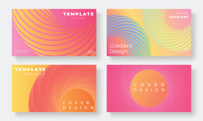 Set of template background design vector. Collection of creative abstract gradient vibrant colorful perspective 3d geometric shape background. Art design for business card, cover, banner, wallpaper.