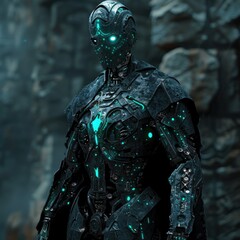 Fototapeta premium The science fiction cyborg god Hades