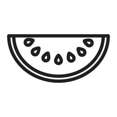 Watermelon Vector Line Icon Design