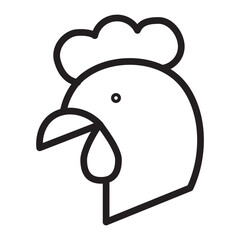 Chicken Vector Line Icon Design