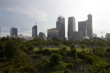 Tall buildings in Bangkok, Thailand.