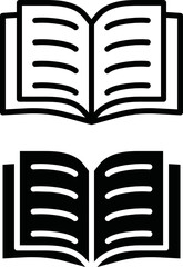 Set of Open Book Icons, Open book icon pictogram set illustration, School Book Icon, Learning and Education Icons On Transparent Background