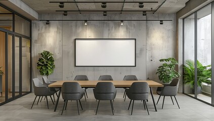 Fototapeta premium corporate branding identity logo display white blank frame mockup with modern business offices reception background as banner with copy space area mock up