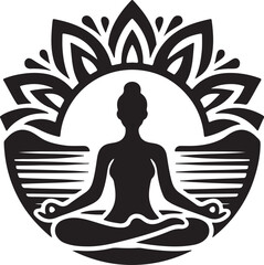 Yoga logo icon silhouette vector art design