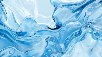 Blue Liquid glass fluid abstract background. Generative AI