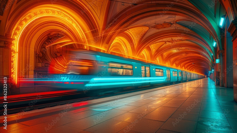 Poster experiment with framing and composition to capture the kinetic energy of a fast-moving subway train 
