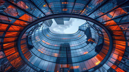 Modern architectural glass facade