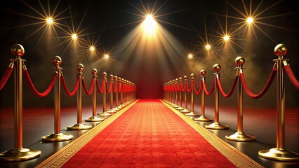 Awards show red carpet with gold barriers at a celebrity event, awards show, red carpet, event, celebrity, Hollywood