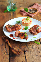 Pollo Fino knusprig gebraten mit  Couscous