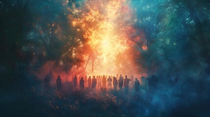 Marginalized Communities Seeking Acceptance in a Watercolor Dreamscape of Ethereal Light and Symbolist Mysticism