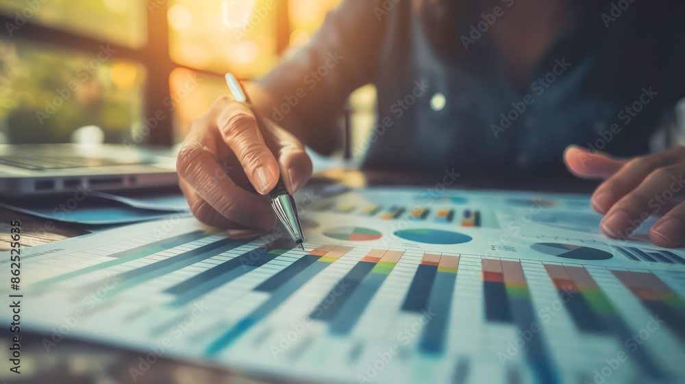 Poster business data analyst uses graphs metrics and kpis to enhance organizational performance implements 