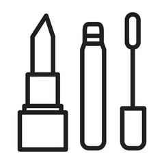 Lipstick and Lip Gloss Choices Vector Line Icon Design