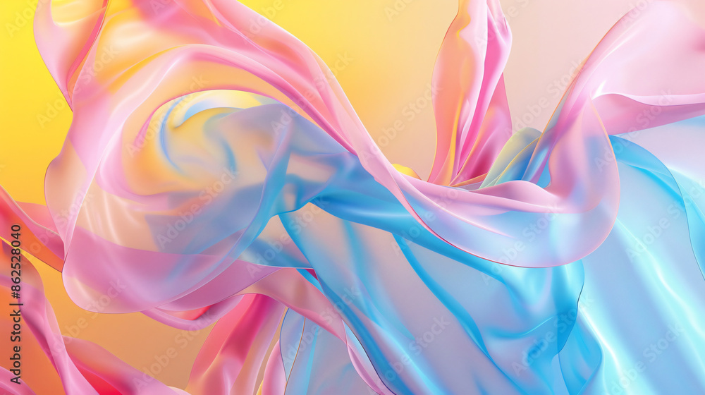 Poster abstract colorful background with fluid shapes, vibrant colors and a sense of movement. the composit