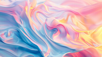 Obraz premium Abstract colorful background with fluid shapes, vibrant colors and a sense of movement. The composition includes swirling lines in pink, blue and yellow hues