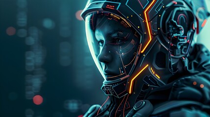 cyber person with background