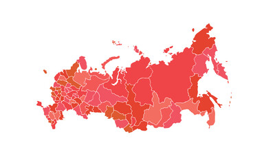 Map of russian federation  isolated modern colorful style. for website layouts, background, education, precise, customizable, Travel worldwide, map silhouette backdrop, earth geography, political.