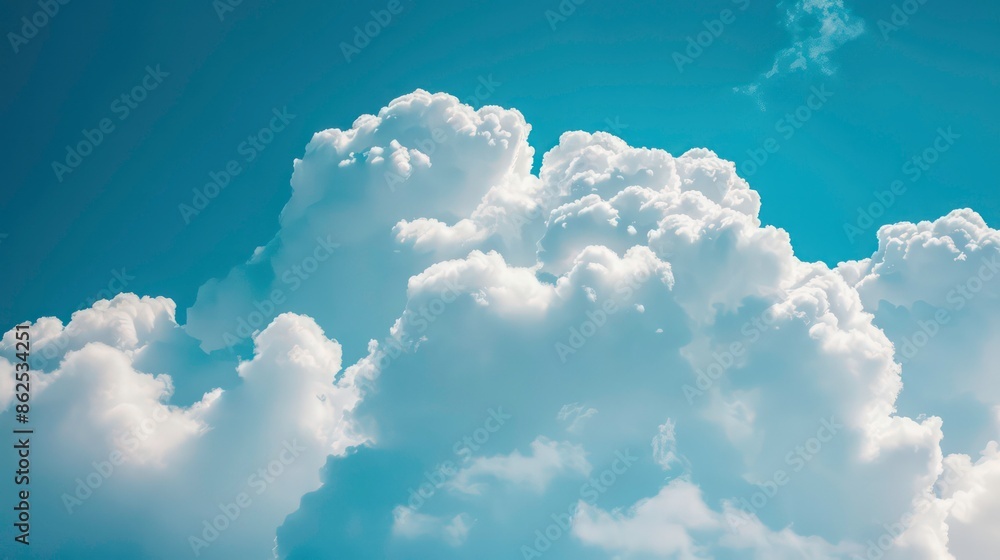 Poster cloud texture against a blue sky with example copy space image. generative ai