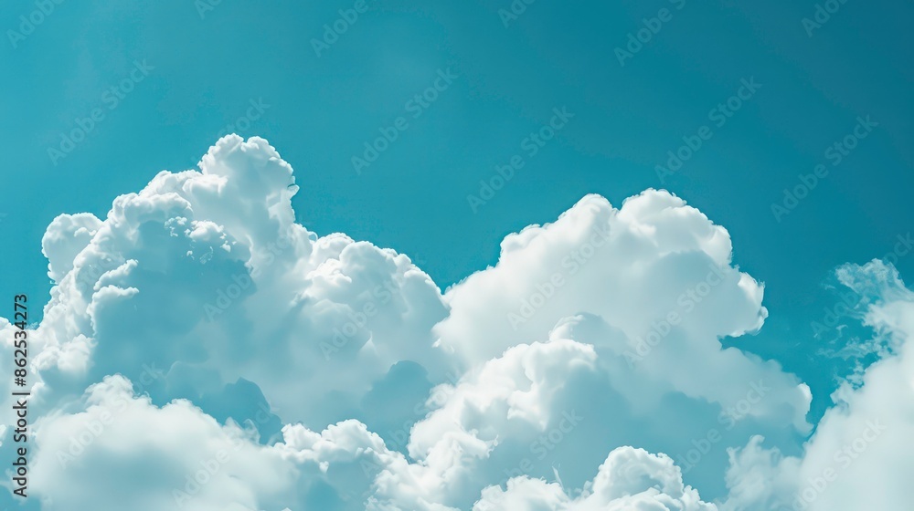 Poster cloud texture against a blue sky with example copy space image. generative ai