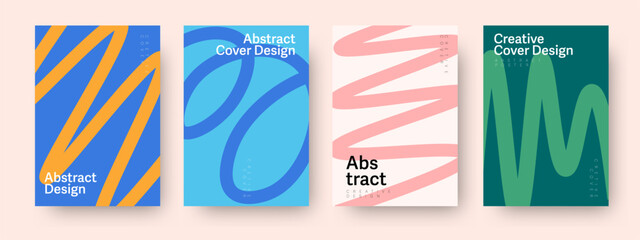 Abstract lines cover or poster design in flat style