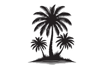 Obraz premium Palm tree Icon draw black color logo symbol perfect Illustration