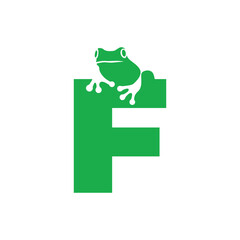 Green Letter F and Frog Logo Concept