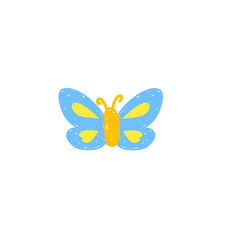 child drawing butterfly