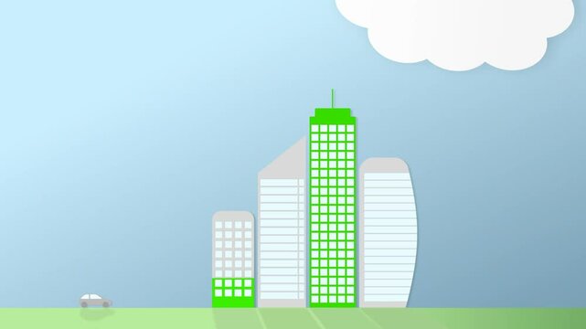 Des immeubles de bureaux deviennent vert dans une d&eacute;marche environnemental dans le cadre de la transition &eacute;cologique et des principes de la RSE