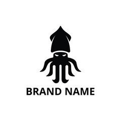 Flat Squid Black Logo Concept